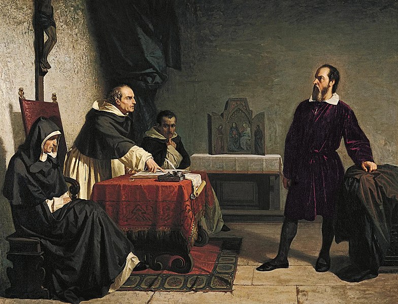 Galileo Galilei facing the Roman Inquisition